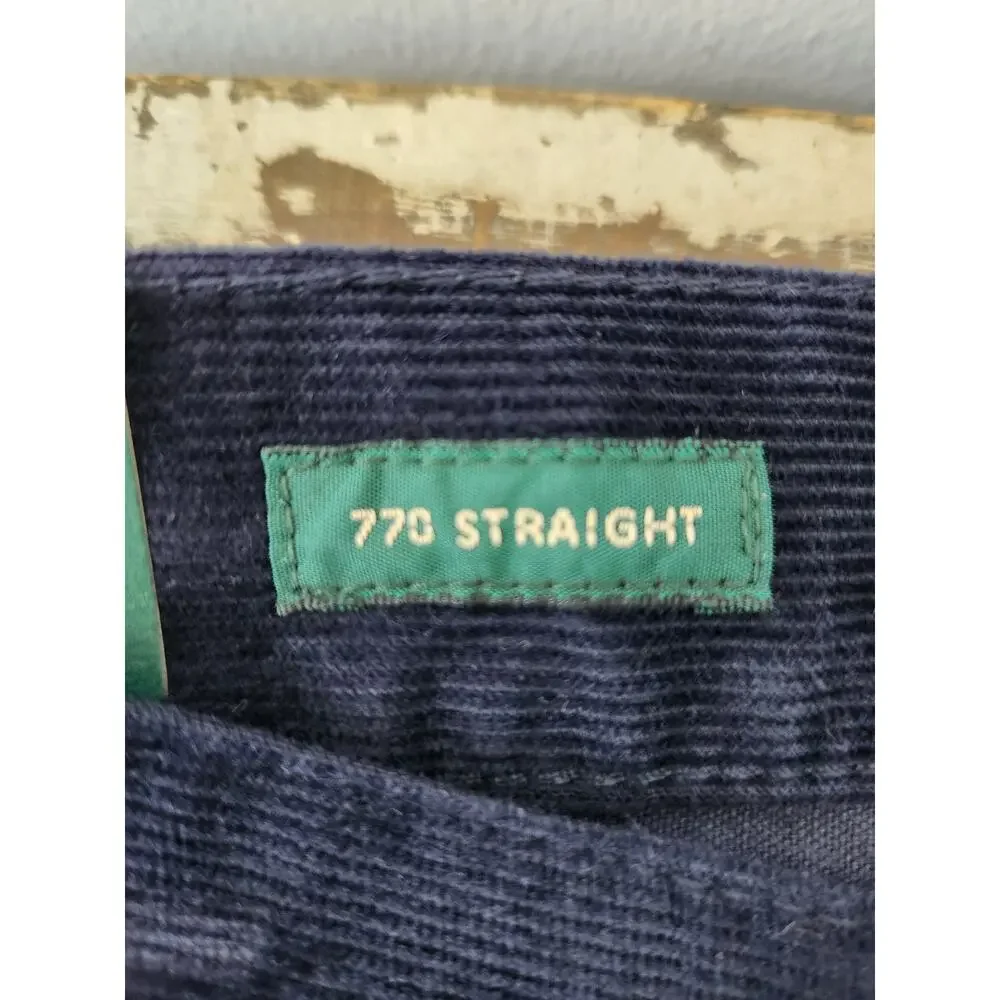 NWT J. Crew Men's 770™ Straight-Fit  Stretch Corduroy Academia Navy Blue 32/30